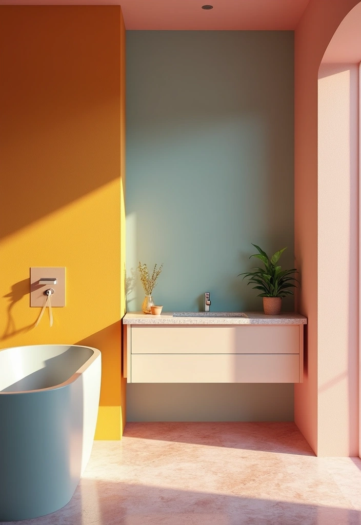 soft sage green bathroom walls with white fixtures