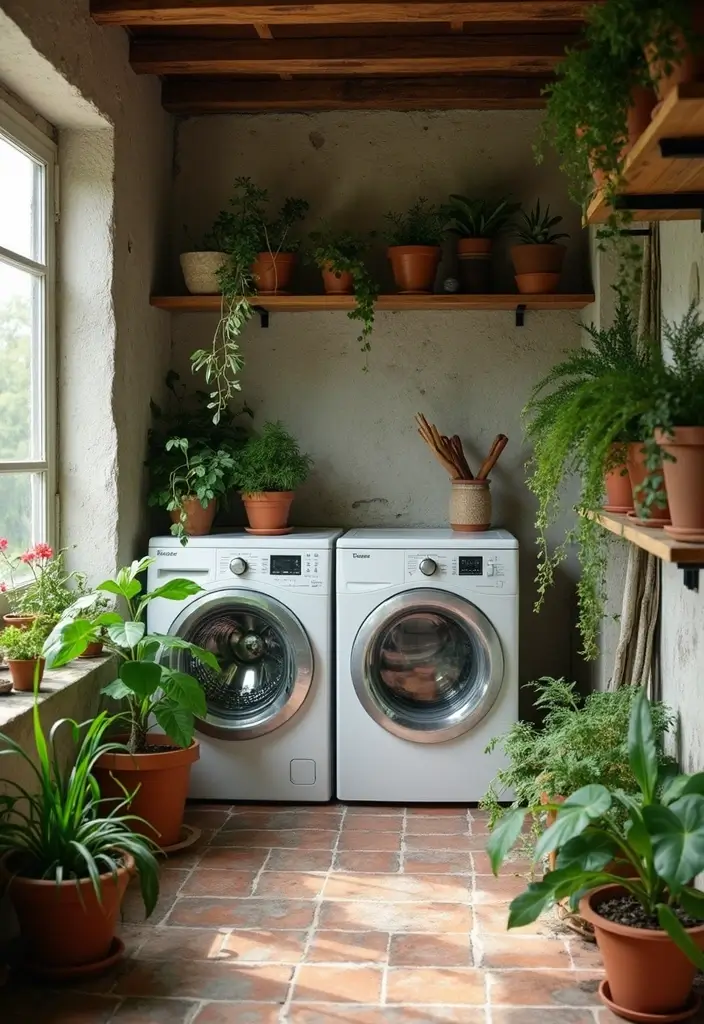 succulents in clay pots on window