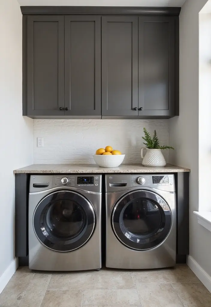 washer and dryer under counter with folding top