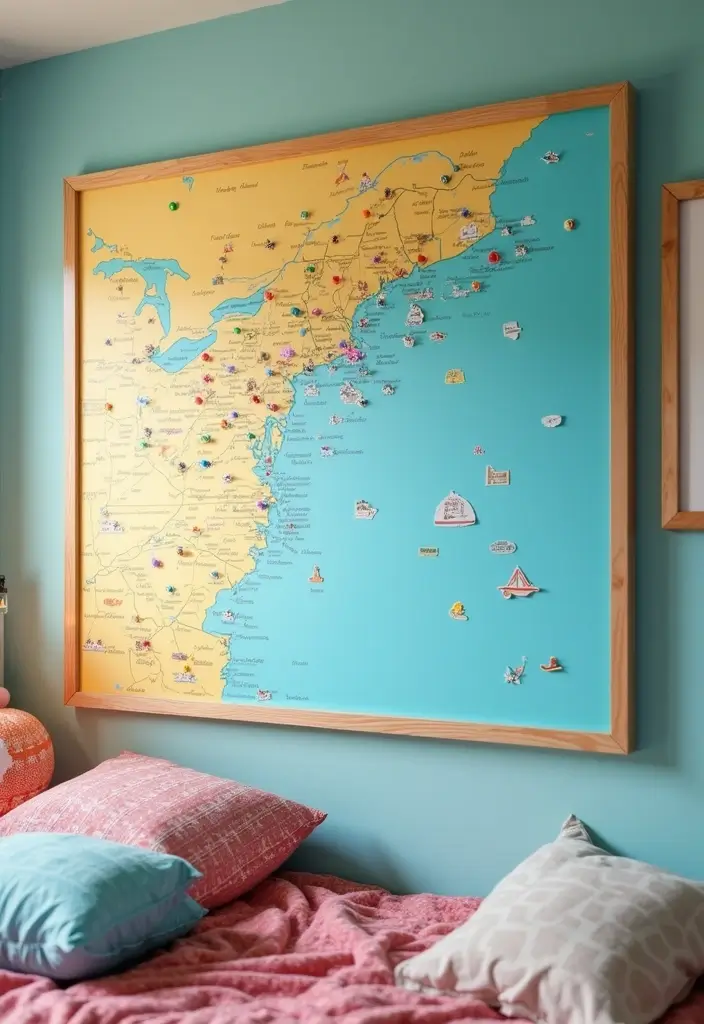 world map with blue pins on wall