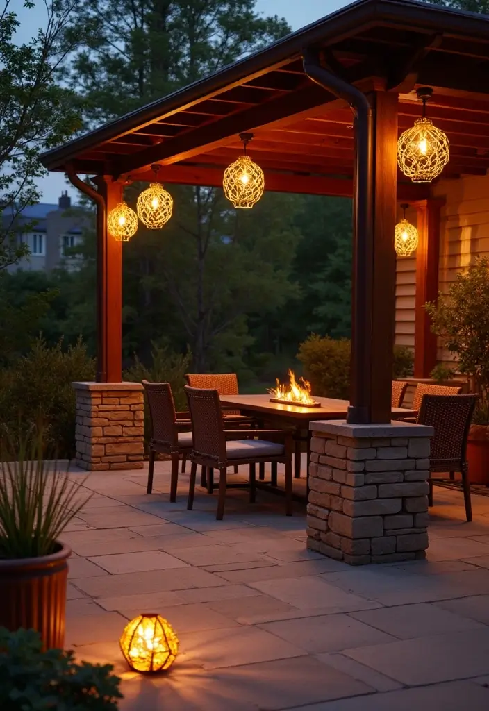 artistic lighting fixtures for patio decor