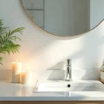 bathroom counter with minimal decor
