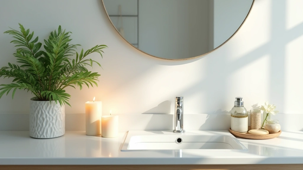 bathroom counter with minimal decor