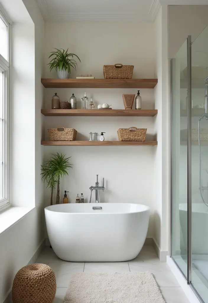 bathroom with modern storage solutions