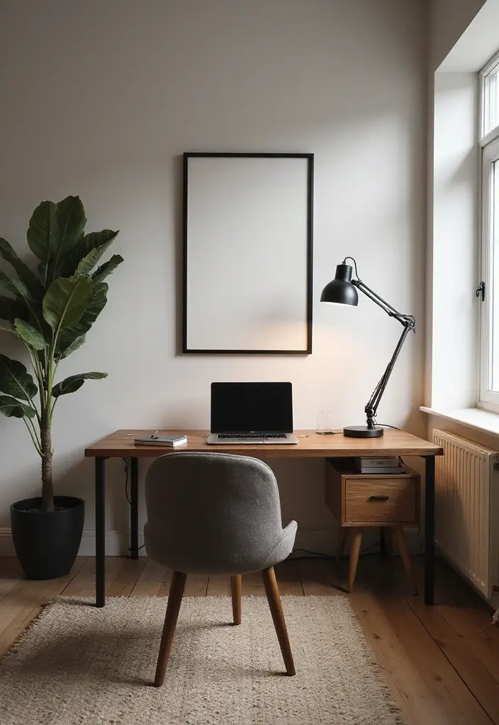 bold statement lamp as home office focal point