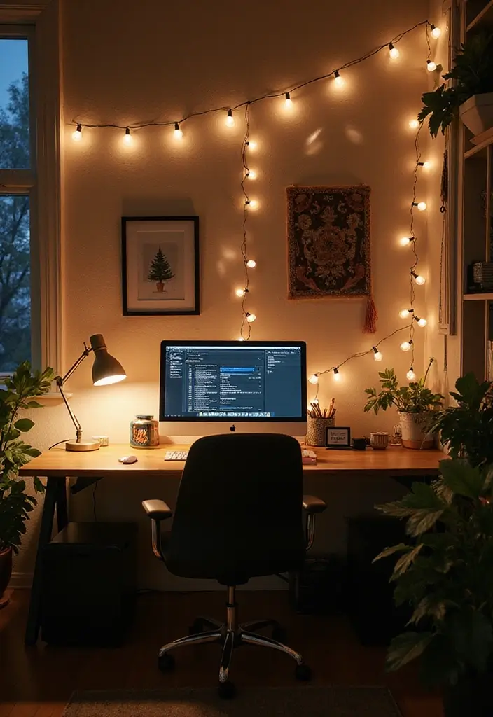 bright home office lighting with desk lamp floor lamp and ambient light