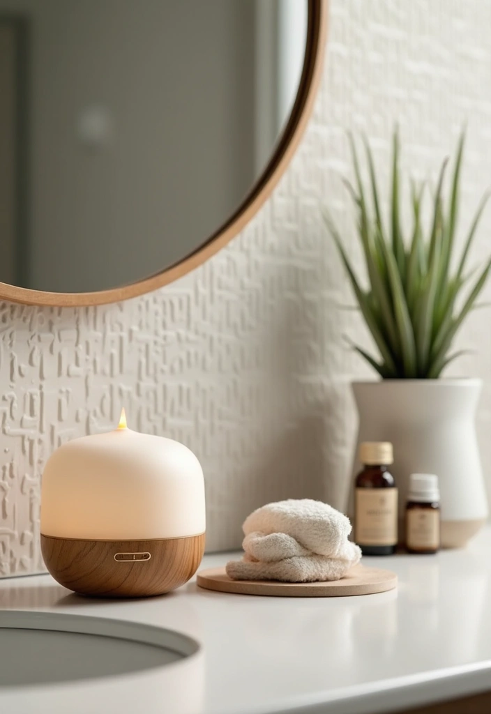 ceramic essential oil diffuser on counter