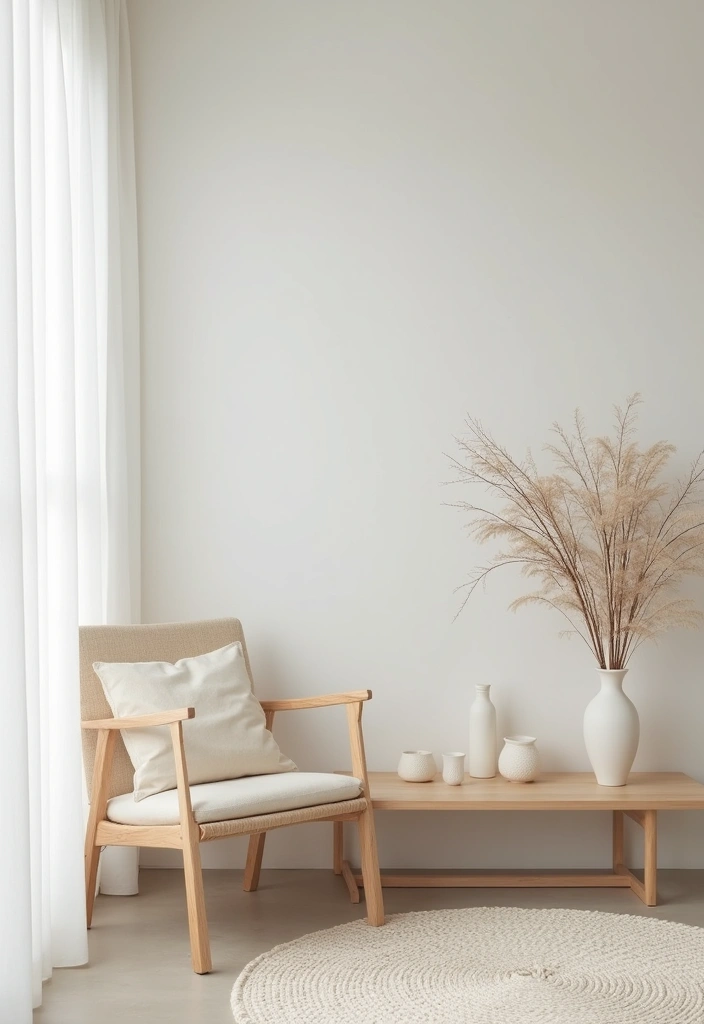 clean decluttered surfaces in minimalist home