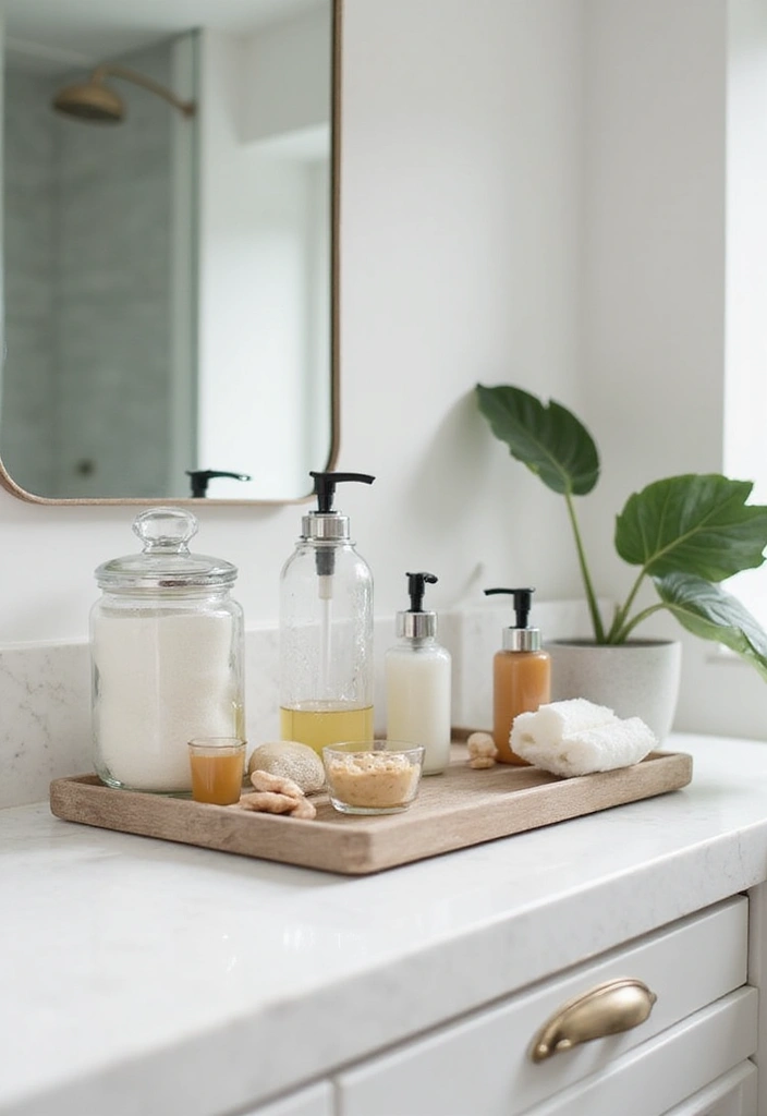 clear glass jars with cotton balls