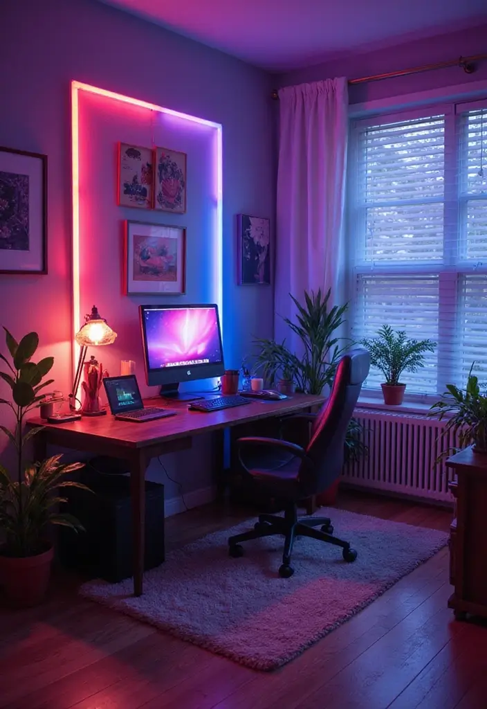 color changing led lights for home office mood
