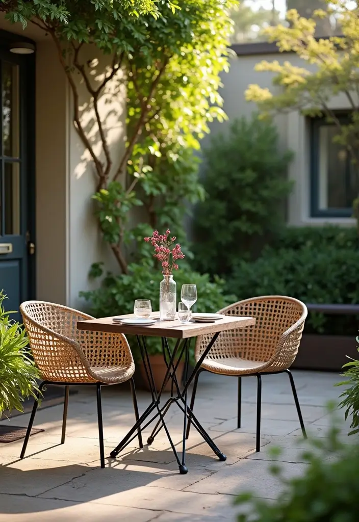 compact dining setup for small patio