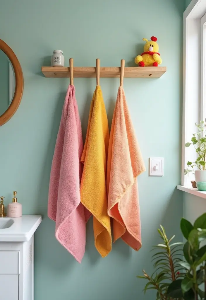 creative kids bathroom towel rack
