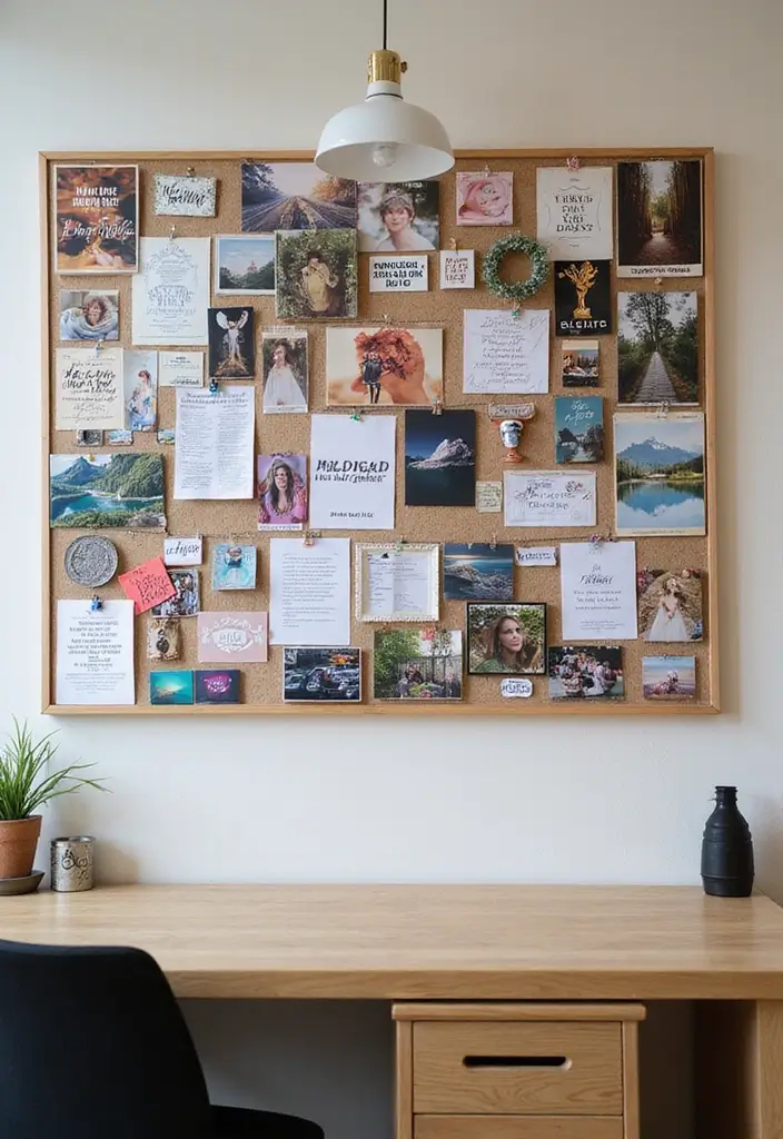 creative vision board with goals quotes and inspiration images