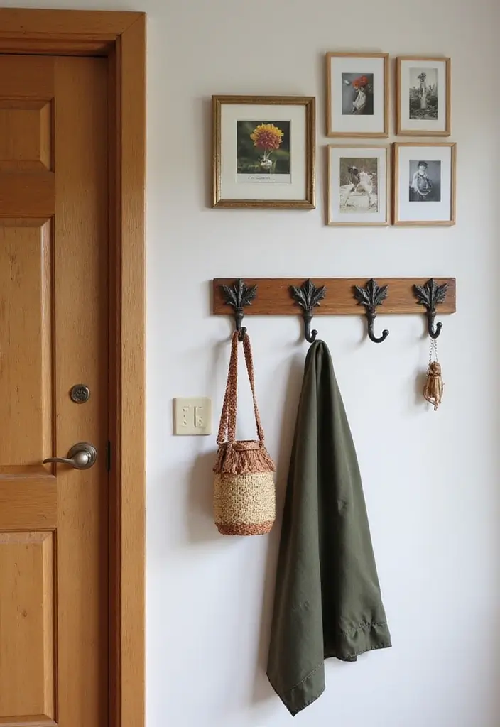 decorative hooks near entryway