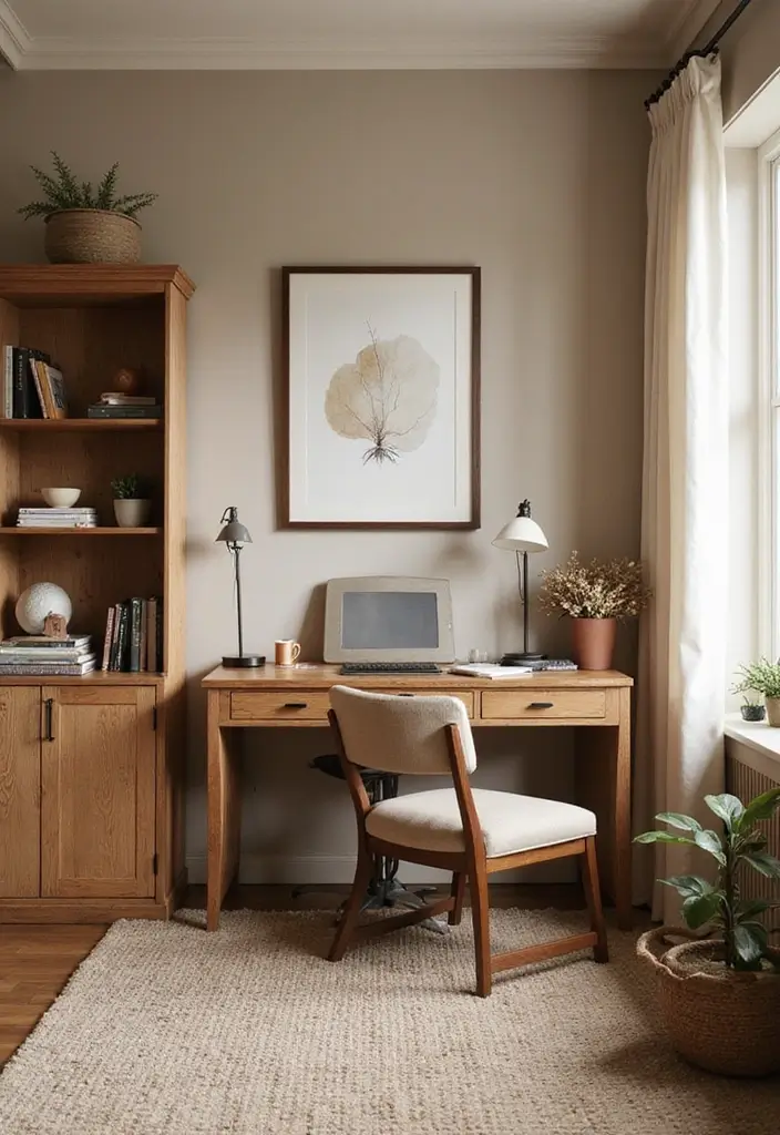 earthy neutral home office paint colors