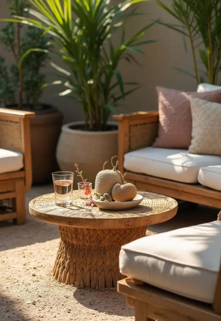 earthy textures and natural materials patio