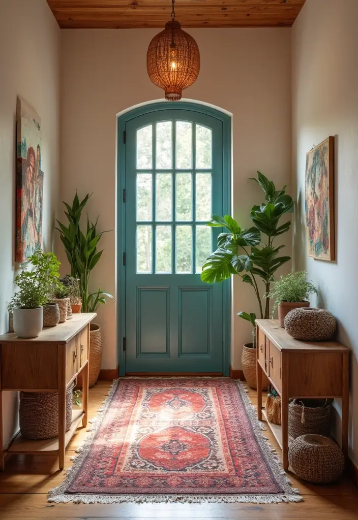 entryway with modular shelves and customizable decor