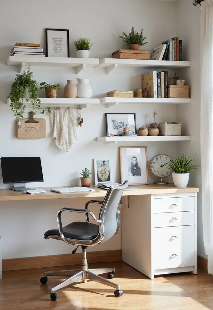 home office vertical shelves wall storage and hanging organizers