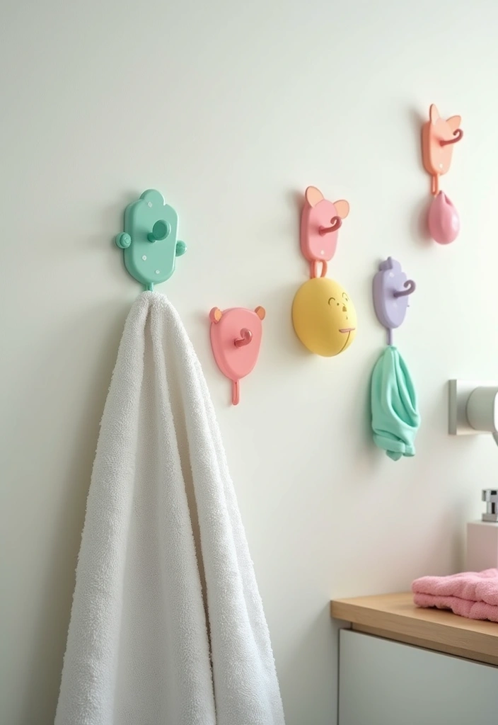 kids decorative bathroom wall hooks