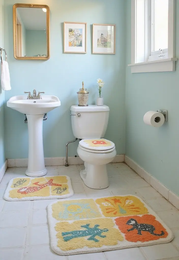 kids fun themed bath mats