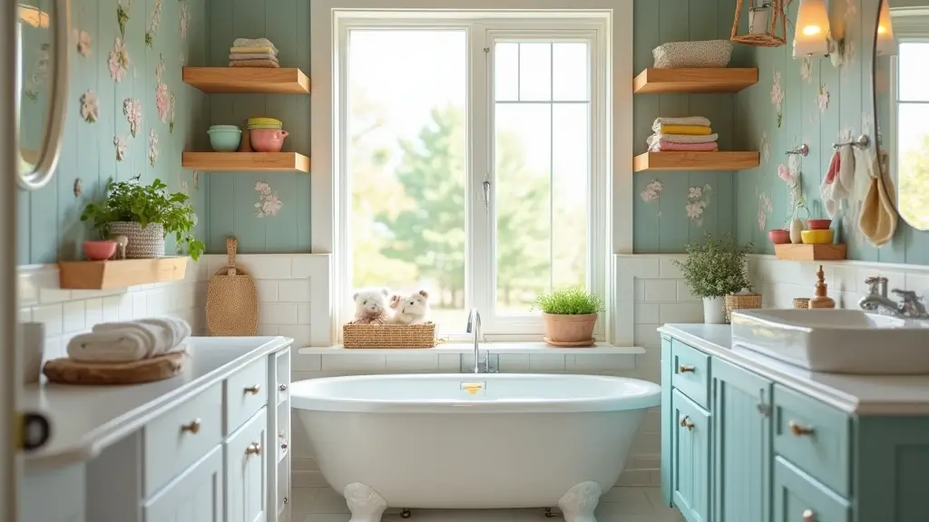kids safe bathroom shelves decor cover image