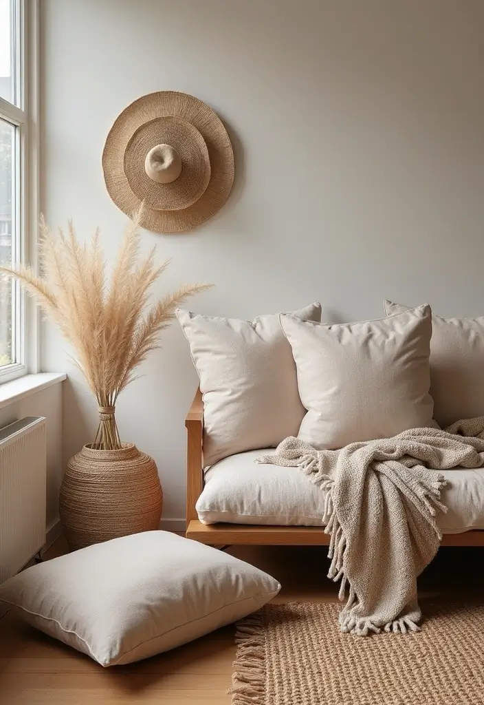 layered textures in cozy apartment