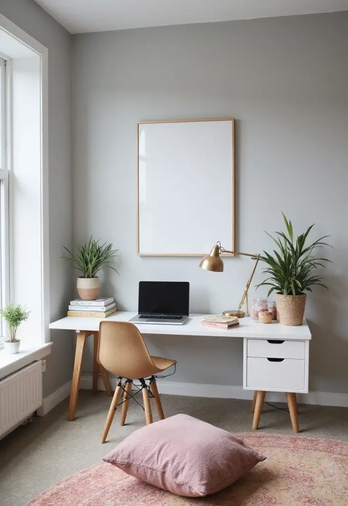 light gray modern home office walls