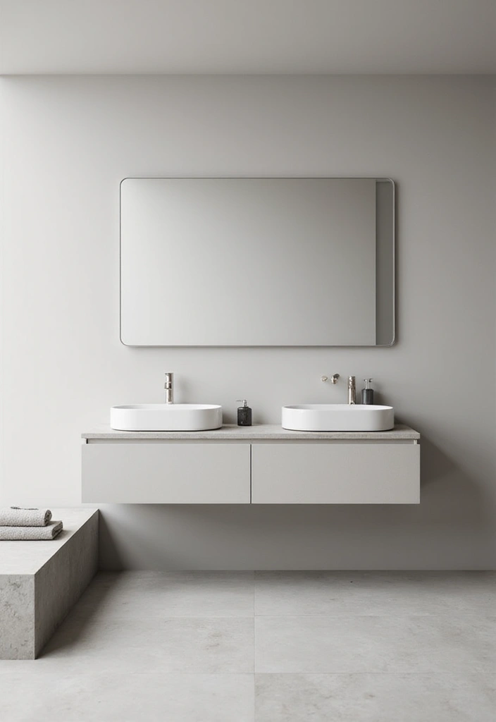 minimalist bathroom with clean neutral design