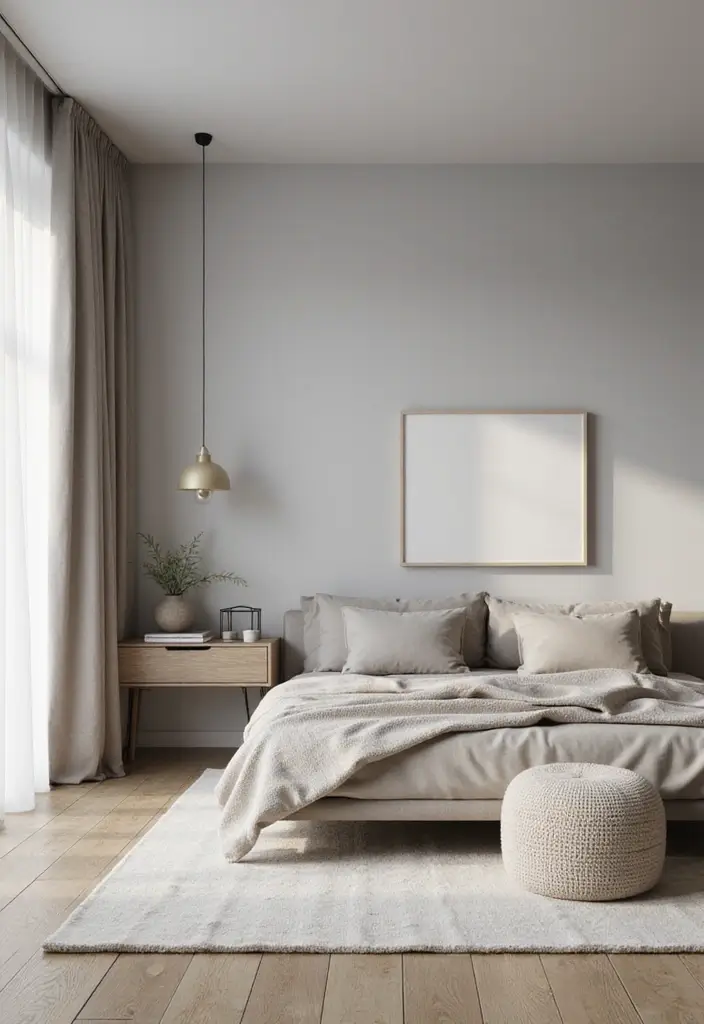 minimalist studio with soft neutral wall tones