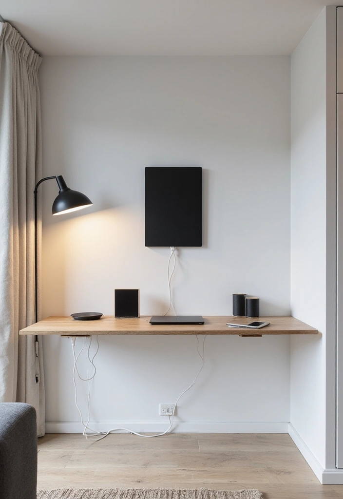 minimalist tech setup with clean cable-free look
