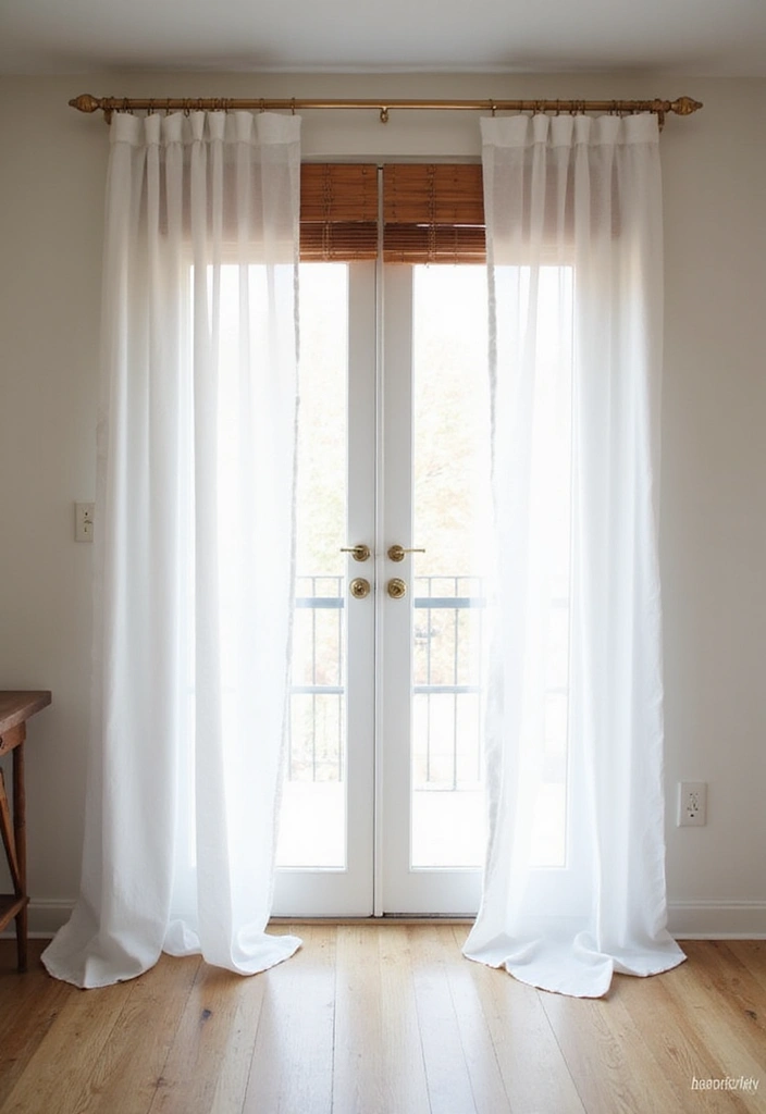 minimalist window curtains with soft light