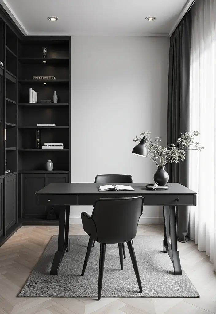 monochrome home office design
