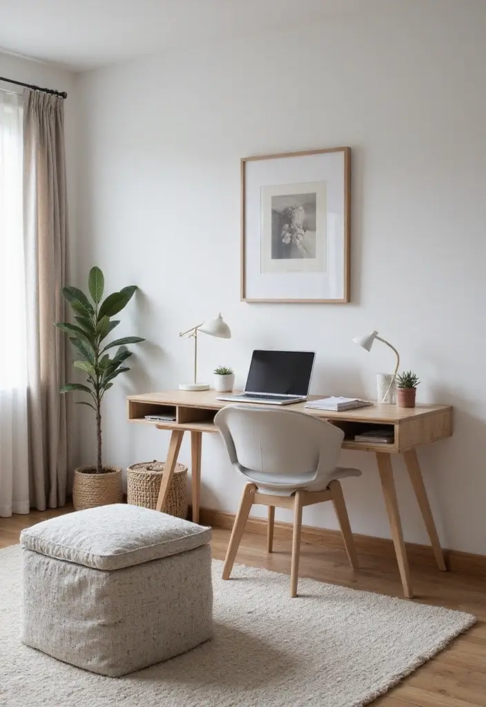 multi functional home office desk with storage and ottoman