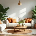 nature inspired apartment decor with plants wood and earthy textures