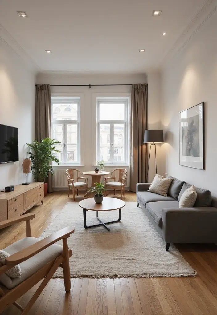 open concept living and dining