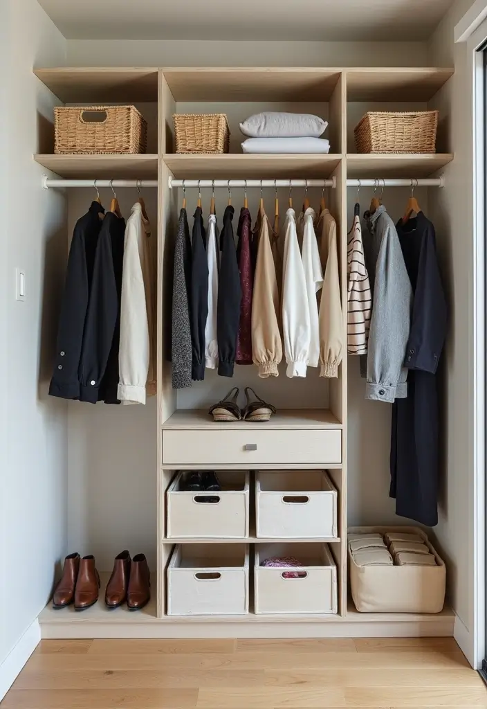 organized closet small apartment