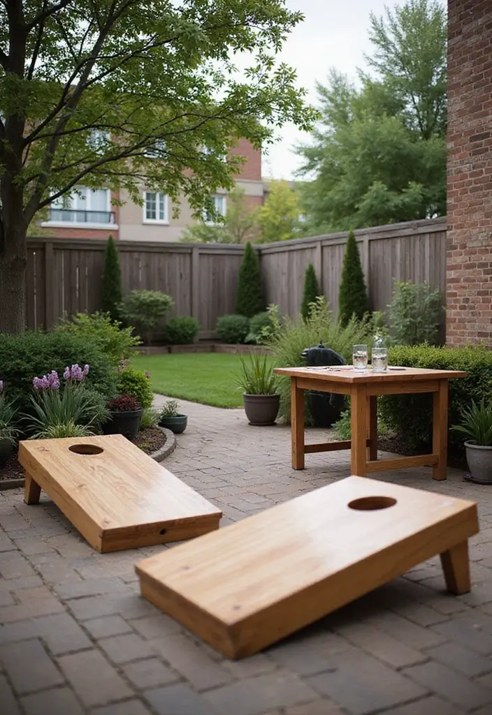 outdoor games setup on patio space
