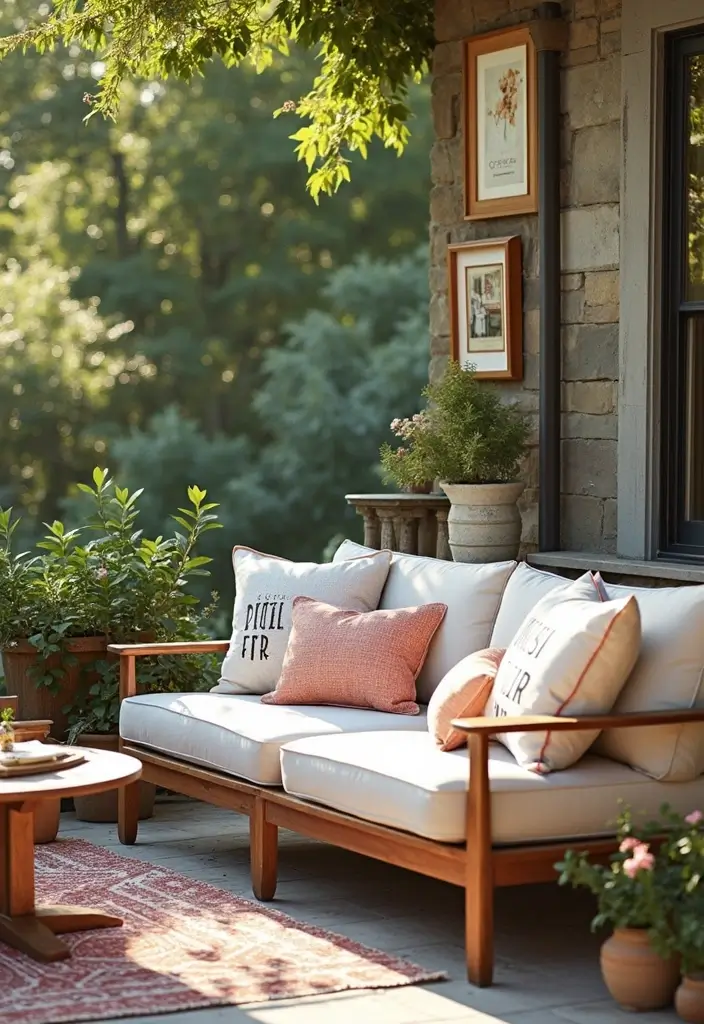 personalized decor elements on apartment patio