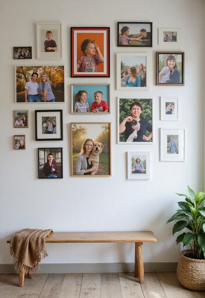 personalized wall art gallery in home office with framed photos
