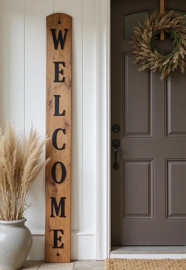 personalized welcome sign on door