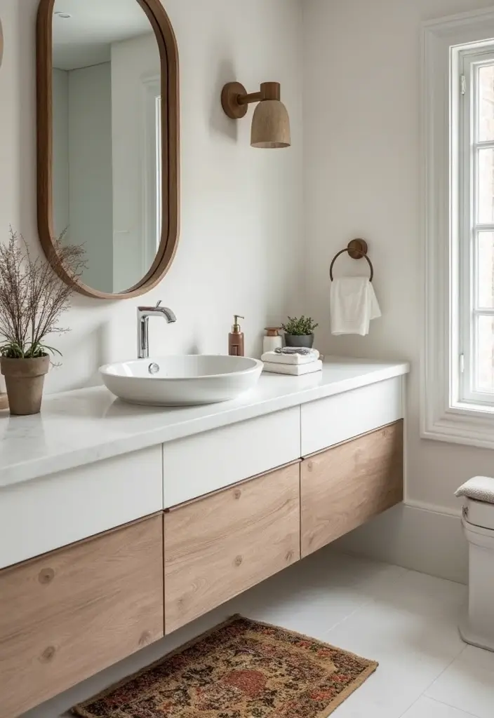soft countertop mat under toiletries and soap