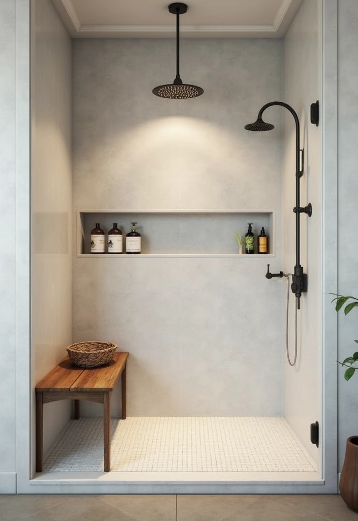 spa style shower setup