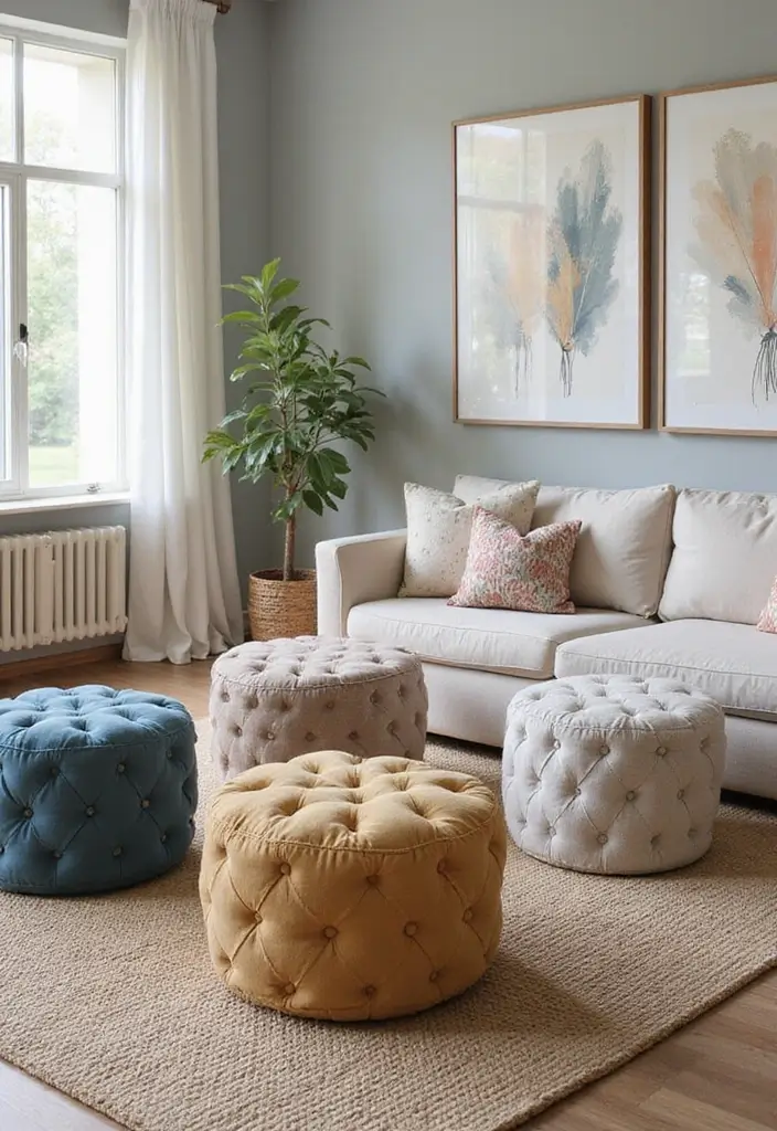 storage ottoman used as seating and storage