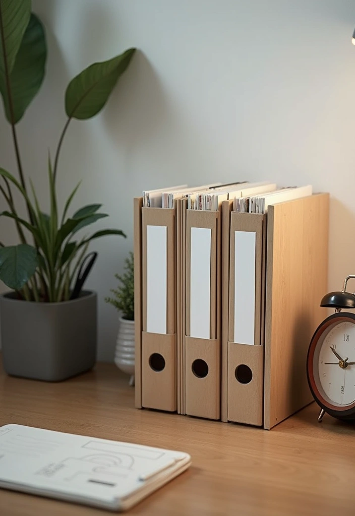 vertical file organizer desk