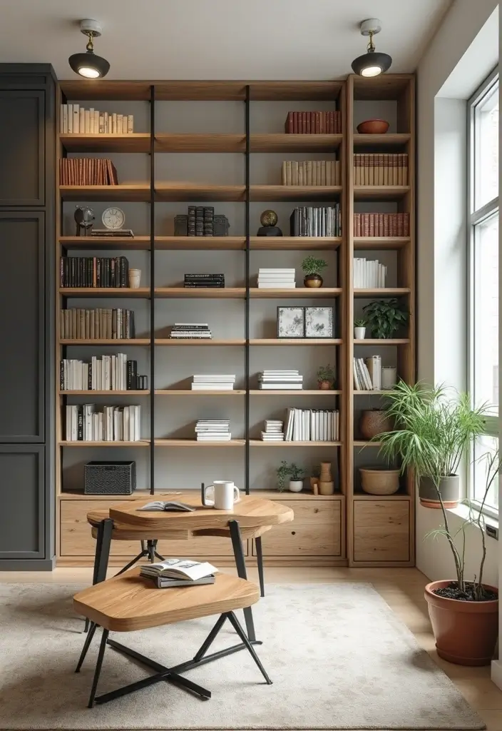 vertical storage in small apartment