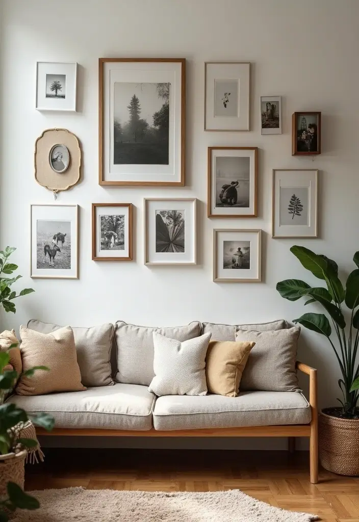 wall art in small apartment