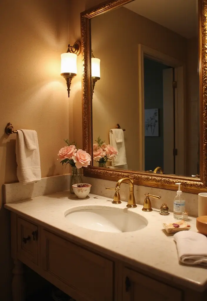 warm wall sconces casting ambient light