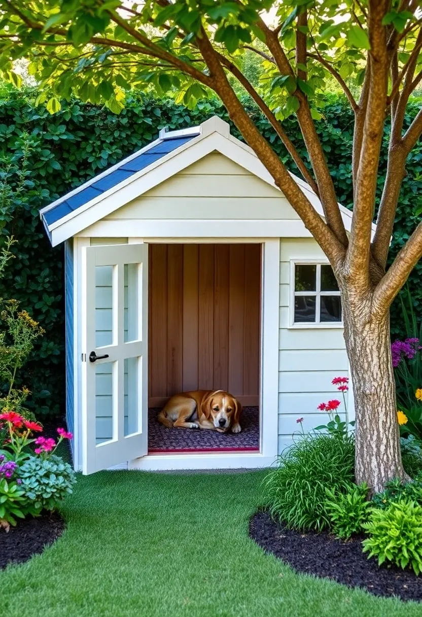 20 Portable Outdoor Dog Kennel Ideas for Easy Setup - 16. Custom Garden Kennel
