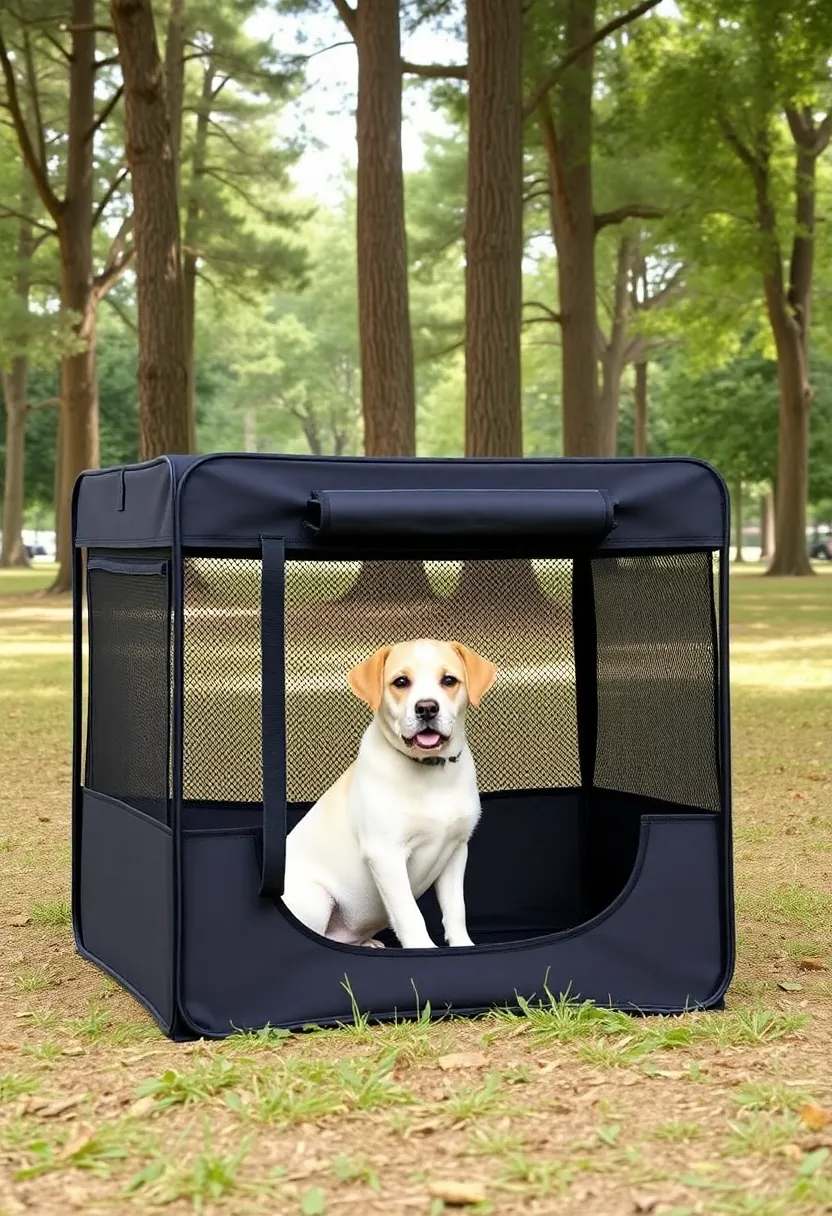 20 Portable Outdoor Dog Kennel Ideas for Easy Setup - 5. Portable Crate Kennel