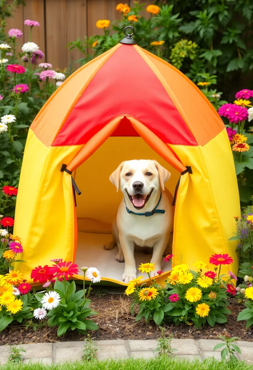 20 Portable Outdoor Dog Kennel Ideas for Easy Setup - 6. Canvas Dog Tent